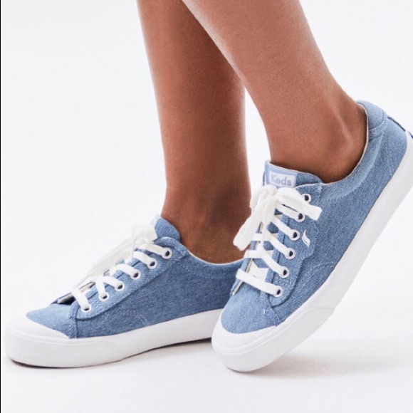 Keds Shoes - Keds Kickstart Women’s Blue Chambray Stripe 8.5